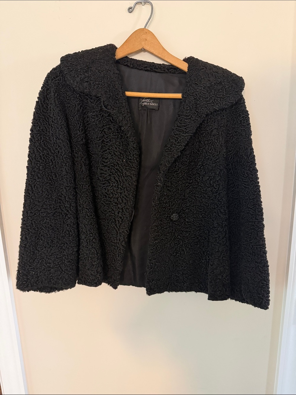 Vintage Curly Persian Lamb Car Coat Size Medium